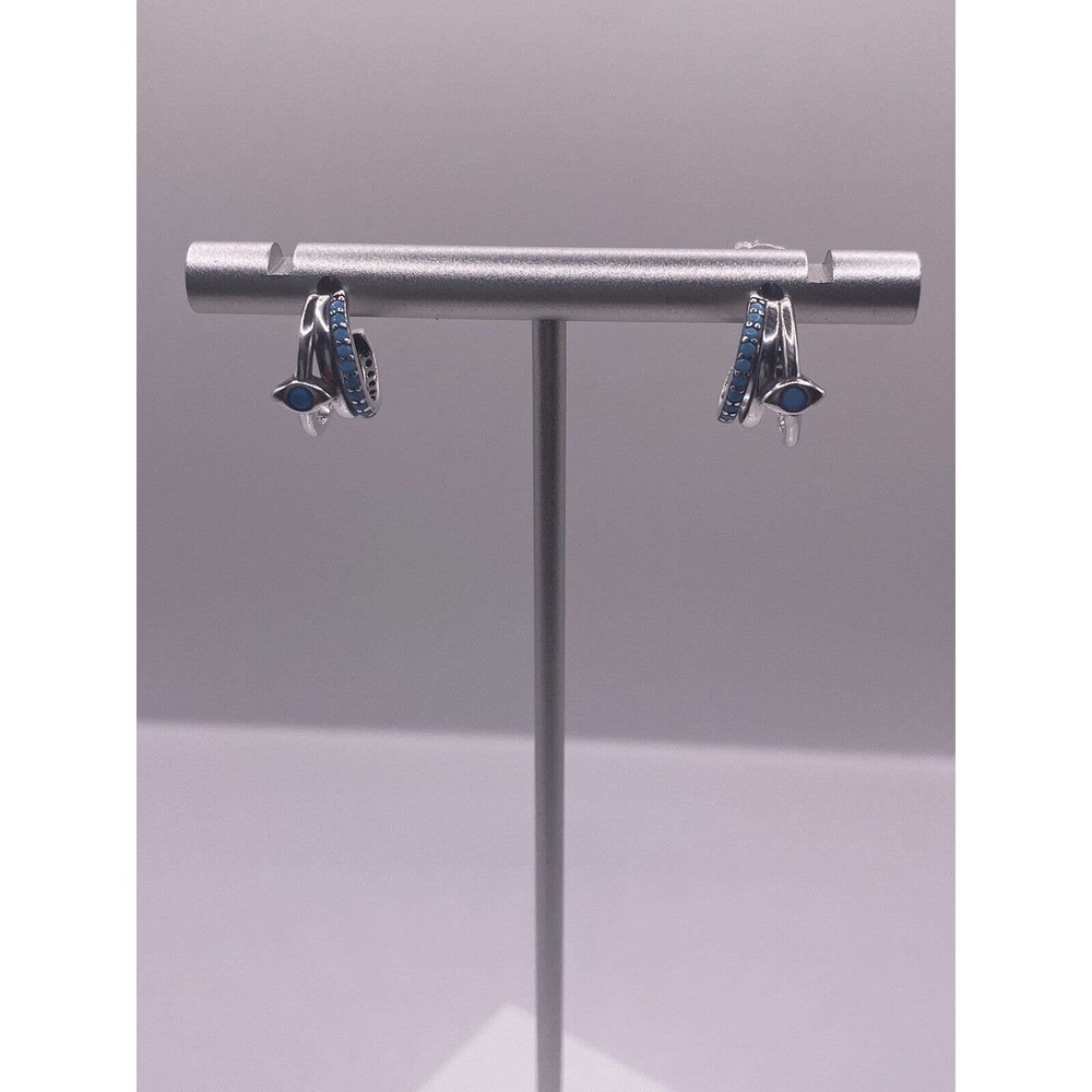Hoop Horus Eye Turquoise Gemstone Earrings